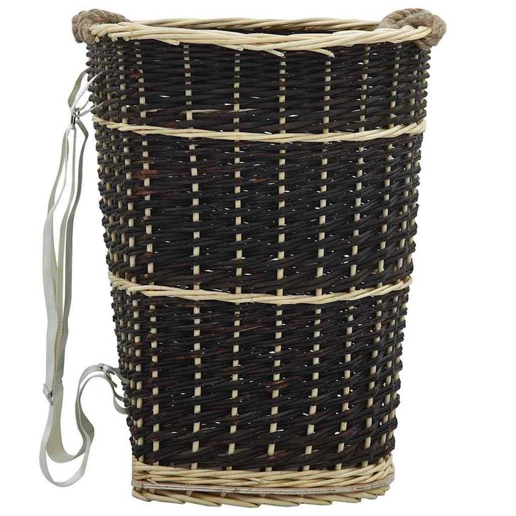 vidaXL Houtmand met draagriemen 50x44x58 cm natuurlijk, Huis en Inrichting, Haarden, Nieuw, Verzenden