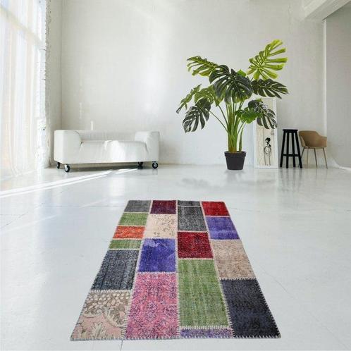 Lappendeken vintage - Vloerkleed - 178 cm - 118 cm - met, Huis en Inrichting, Stoffering | Tapijten en Kleden