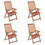 vidaXL Tuinstoelen inklapbaar 4 st massief acaciahout, Verzenden, Nieuw, Hout