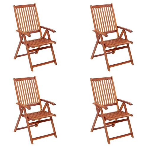 vidaXL Tuinstoelen inklapbaar 4 st massief acaciahout, Tuin en Terras, Tuinstoelen, Nieuw, Hout, Verzenden