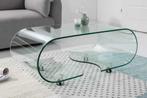 Extravaganter Glas Couchtisch FANTOME 90cm transparent -, Huis en Inrichting, Tafels | Salontafels, Ophalen of Verzenden, Nieuw