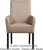 Set van 8 Taupe leren landelijke eetkamerstoelen - Toledo Le, Nieuw, Vijf, Zes of meer stoelen, Landelijk, Leer