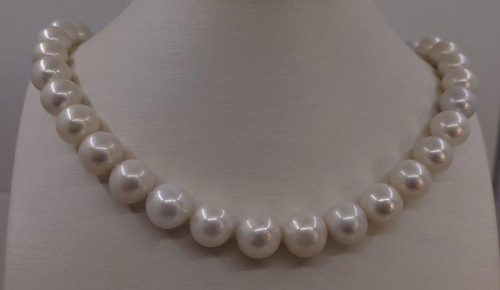 Halsketting 11x13mm ronde witte Edisonparels, Sieraden, Tassen en Uiterlijk, Kettingen