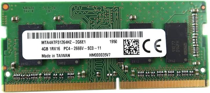Micron 4GB DDR4 Laptopgeheugen – 2666 MHz SODIMM |, Computers en Software, RAM geheugen, Nieuw, Ophalen of Verzenden