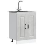 vidaXL Spoelbakonderkast Kalmar 60x46x81,5 cm bewerkt hout, Huis en Inrichting, Keuken | Keukenelementen, Verzenden, Nieuw, Grijs