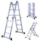 Herzberg HG-5002: Aluminium vouwladder voor meerdere oriënta, Doe-het-zelf en Verbouw, Ladders en Trappen, Nieuw, 2 tot 4 meter