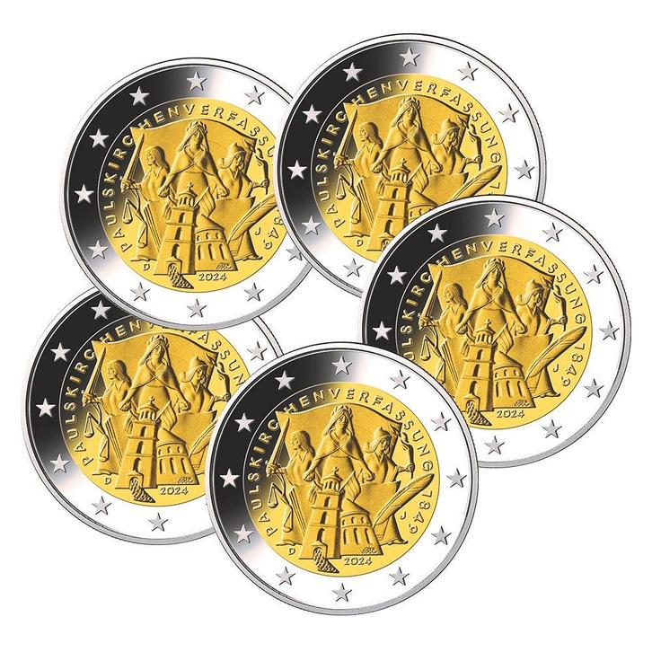 Duitsland 2 Euro Set Paulskirche 2024, Postzegels en Munten, Munten | Europa | Euromunten, Verzenden