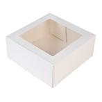 Taartdoos met venster 21x21x9cm. Wit 3st, Verzenden, Nieuw
