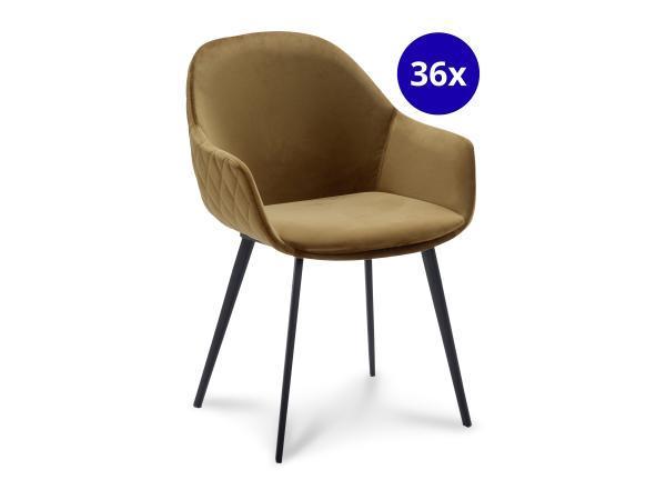 Veiling - Armstoel Cal (set van 36) Velvet - Velours - Goud, Huis en Inrichting, Stoelen
