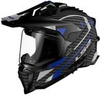 LS2 MX701 Explorer Carbon Adventure Blauw Adventure Helm, Motoren, Kleding | Motorhelmen, L, Nieuw met kaartje, Overige merken