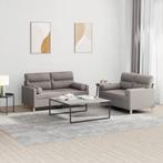vidaXL 2-delige Loungeset met kussens stof taupe, Huis en Inrichting, Verzenden, Nieuw, Vierpersoons of meer, Stof