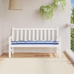 vidaXL Tuinbankkussen 150x50x7cm stof gestreept wit en blauw, Huis en Inrichting, Woonaccessoires | Kussens, Verzenden, Nieuw