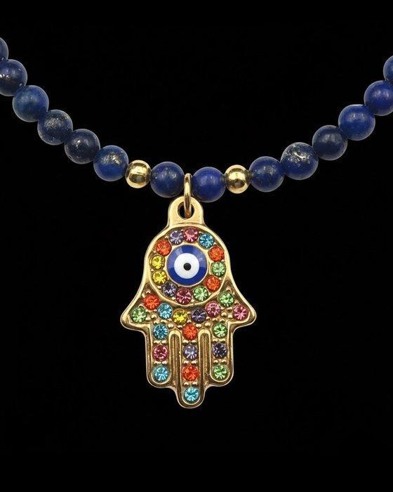 Lapis lazuli - Main de Fatma - Beschermt tegen het slechte, Antiek en Kunst, Antiek | Boeken en Bijbels