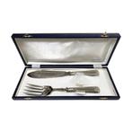 Antiek vis serveer bestek - zilver - in etui, Antiek en Kunst