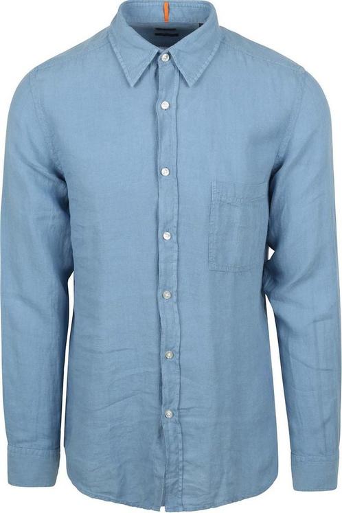 BOSS Relegant Overhemd Linnen Blauw maat 3XL Heren, Kleding | Heren, Overhemden, Nieuw, Verzenden