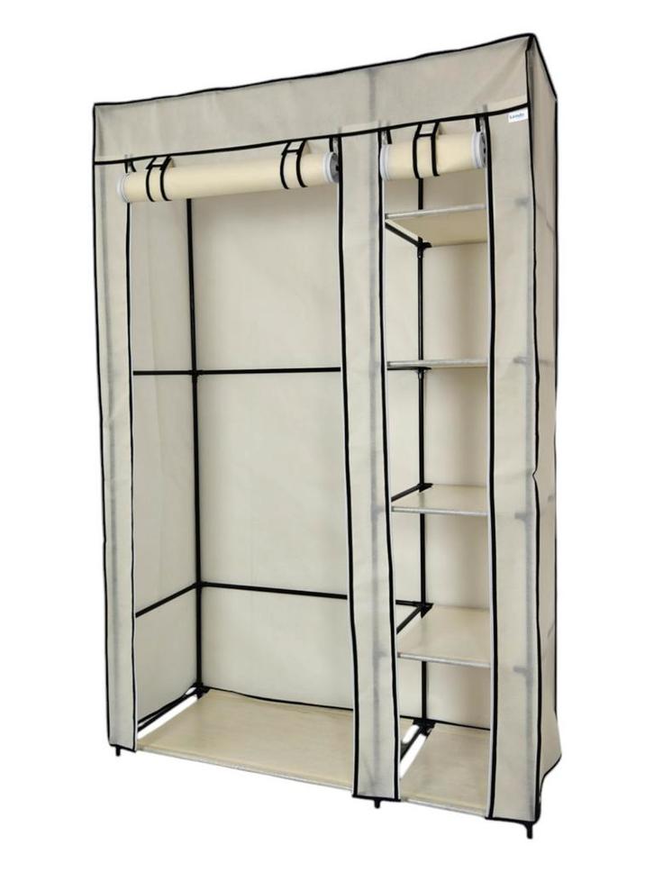Opvouwbare Kledingkast | Campingkast | 108x44x166cm | Crème, Huis en Inrichting, Kasten | Kledingkasten, Nieuw, Verzenden