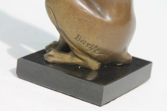 sculptuur, zittende windhond - 26 cm - Brons, Antiek en Kunst, Kunst | Designobjecten