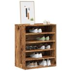 vidaXL Schoenenkast 60x35x70 cm bewerkt hout oud houtkleurig, Verzenden, Nieuw