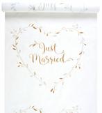 10 meter lange loper Just Married wit met goud, Verzenden, Wit, Sweet-One, Nieuw