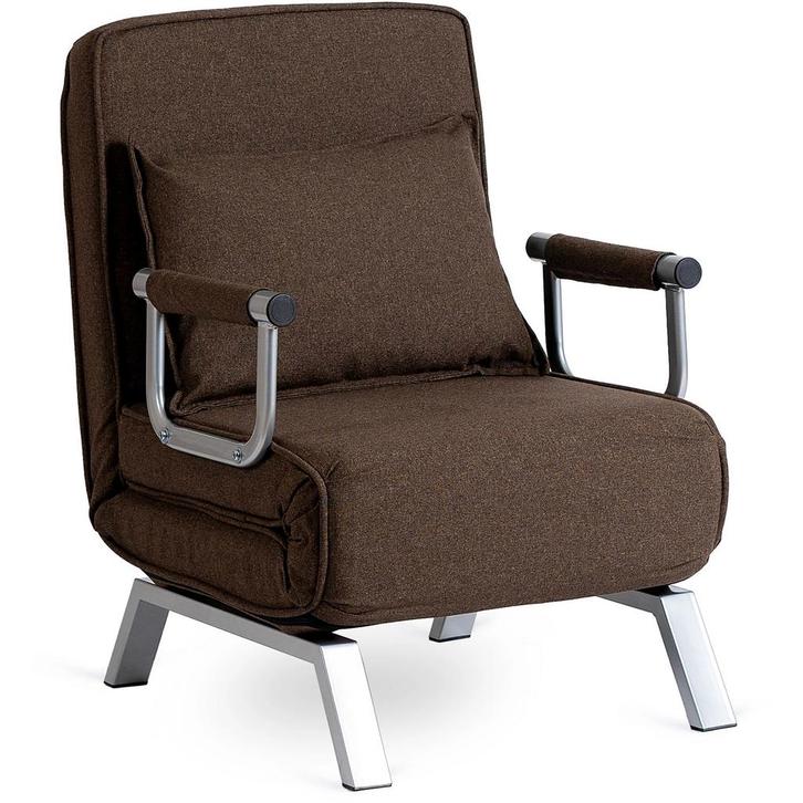 Mebel Elite Bart Luxe 3-in-1 Uitklapbare Slaapstoel Bruin -, Huis en Inrichting, Stoelen, Ophalen of Verzenden