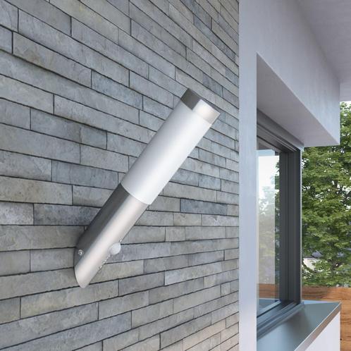 vidaXL Buitenlamp RVS Enego met sensor, Tuin en Terras, Buitenverlichting, Nieuw, Verzenden