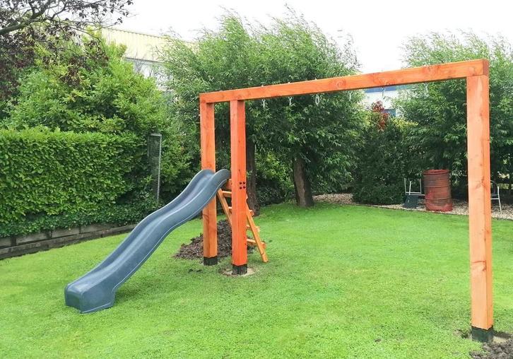 Schommel hout douglas | 14x14 palen | Boerderij Gans, Kinderen en Baby's, Speelgoed | Buiten | Speeltoestellen, Nieuw, Schommel