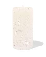 HEMA Led-stompkaars 7.5x15cm ribbel spikkel ivoor, Verzenden, Nieuw
