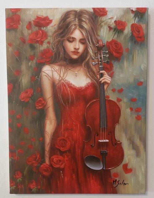 Mario Silano (1973) - Melodia tra le rose, Antiek en Kunst, Kunst | Schilderijen | Klassiek