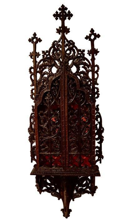 sculptuur, Ancienne belle chapelle avec croix - 90 cm - Hout, Antiek en Kunst, Kunst | Niet-Westerse kunst