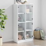 vidaXL buffetkast met deuren 68x37x142 cm bewerkt hout wit, Huis en Inrichting, Kasten | Buffetkasten, Minder dan 50 cm, Verzenden