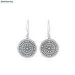 Zilveren bohemian mandala disc oorbellen, Verzenden, Nieuw, Zilver