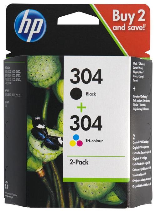 HEMA Cartridge HP 304 zwart/kleur - 2 stuks, Computers en Software, Overige Computers en Software, Nieuw, Verzenden