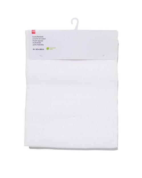 HEMA Hydrofieldoeken 60x60 wit - 4 stuks, Huis en Inrichting, Schoonmaakartikelen, Verzenden