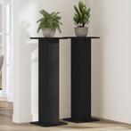 vidaXL Plantenstandaards 2 st 30x30x95 cm bewerkt hout zwart, Verzenden, Nieuw