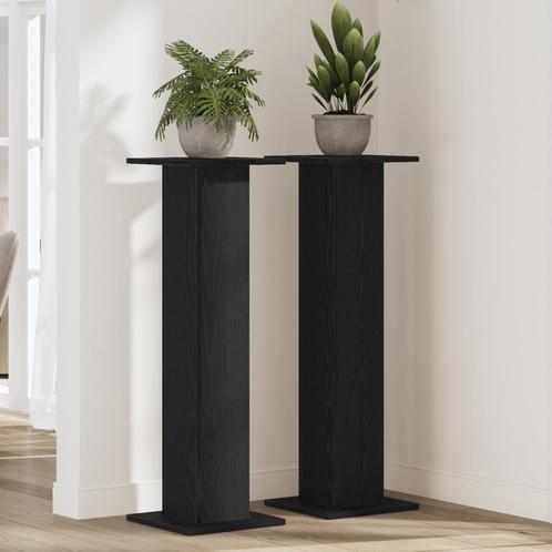 vidaXL Plantenstandaards 2 st 30x30x95 cm bewerkt hout zwart, Tuin en Terras, Overige Tuin en Terras, Nieuw, Verzenden
