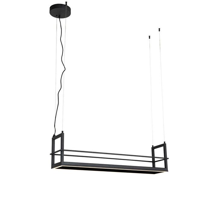 Hanglamp zwart met rek incl. LED 3-staps dimbaar - Cage Rack, Huis en Inrichting, Lampen | Hanglampen, Nieuw, Verzenden