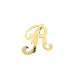 Gouden letter broche; letter R (vintage, Gouden R broche), Goud, Gebruikt, Ophalen of Verzenden, Overige kleuren