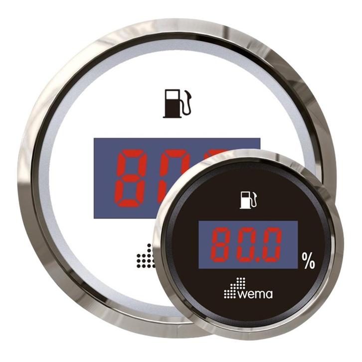 Wema Brandstofmeter Digitaal Silver Gauge Serie-Wit, Watersport en Boten, Bootonderdelen, Nieuw, Ophalen of Verzenden