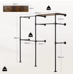 Kledingrek wandmodel 186 cm – industrieel met planken, Huis en Inrichting, Verzenden, Nieuw