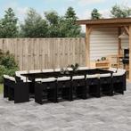 vidaXL 17-delige Tuinset met kussens poly rattan zwart, 6 zitplaatsen, Nieuw, Tuinset, Verzenden