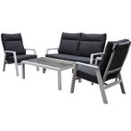 Vegas stoel bank loungeset 4 delig verstelbaar aluminium wit, Tuin en Terras, Tuinsets en Loungesets, Ophalen of Verzenden, Nieuw