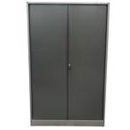 Ahrend Roldeurkast 120x45x193 cm, 4 legborden, Zwart/Grijs,, Ophalen of Verzenden