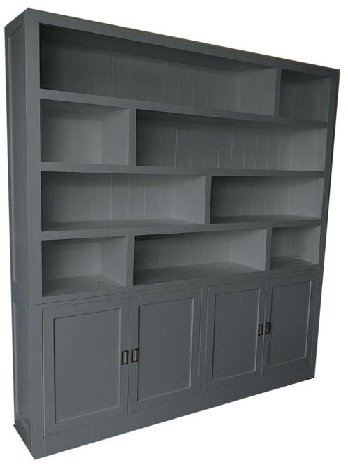 Vakkenkast stofgrijs ongelijke vakken 200 x 240cm, Huis en Inrichting, Kasten | Buffetkasten, Ophalen of Verzenden