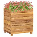 Plantenbak verhoogd 50x40x55 cm gerecycled teakhout en staal, Huis en Inrichting, Verzenden, Nieuw