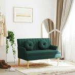 vidaXL Bankje met kussens 113x64,5x75,5 cm stof donkergroen, Huis en Inrichting, Banken | Bankstellen, Verzenden, Nieuw, Stof