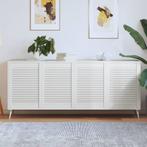 vidaXL Kastdeuren met lamellen 4 st 69x49,4 cm massief, Verzenden, Nieuw