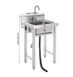 Vrijstaande RVS Spoelbak 50×50×93 cm met Kraan en Filtermand, Verzenden, Nieuw