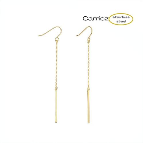 Staaf oorhangers zilver of goud - stainles steel, Sieraden, Tassen en Uiterlijk, Oorbellen, Nieuw, Verzenden