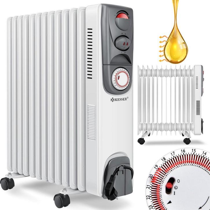 KESSER® Oliegevulde Radiator - 2500W Elektrische Kachel - Wi, Huis en Inrichting, Overige Huis en Inrichting, Nieuw, Verzenden