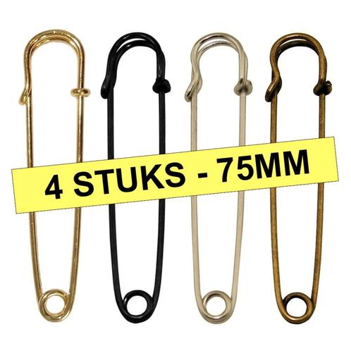 Fako Bijoux® - Sierspeld / Sjaalspeld - Classic - 75mm - Set, Sieraden, Tassen en Uiterlijk, Broches, Verzenden